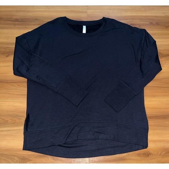 Womens Athleta Coaster Luxe Thumbholes Black Long Sleeve Sweatshirt, - Picture 2 of 7